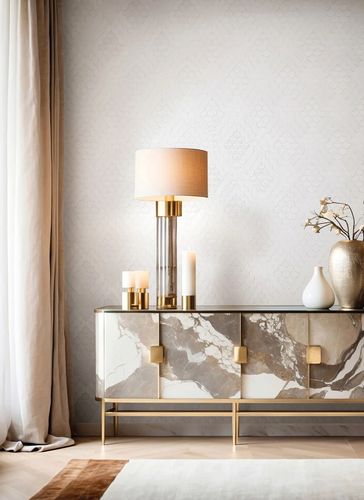 Tapete Papis Loveday 3D-Optik Grafik Creme Grau 35810 Raum