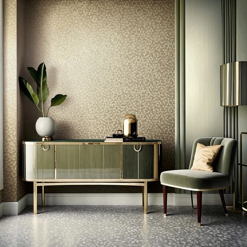 Tapete Papis Loveday Mosaik Gold Silber Metallic 35816 Raum