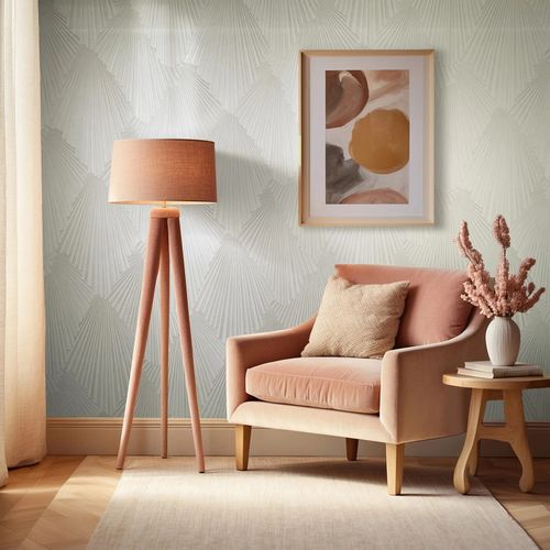 Tapete Papis Loveday Fächer Abstrakt Creme Metallic 35845 Raum