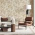 Vliestapete Floral Blätter Creme Braun Glitzer 10587-11 Raum 1