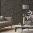 Vliestapete Floral Blätter Anthrazit Braun Glitzer 10587-47 Raum 1