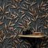 Vliestapete Floral Blätter Anthrazit Braun Glitzer 10587-47 Zimmer 5