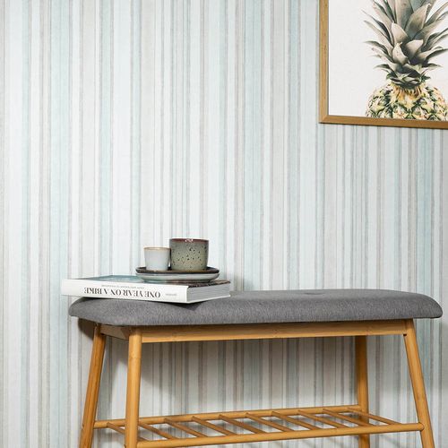 Vliestapete Streifen Muster Blau Beige Grau 10588-19 Raum
