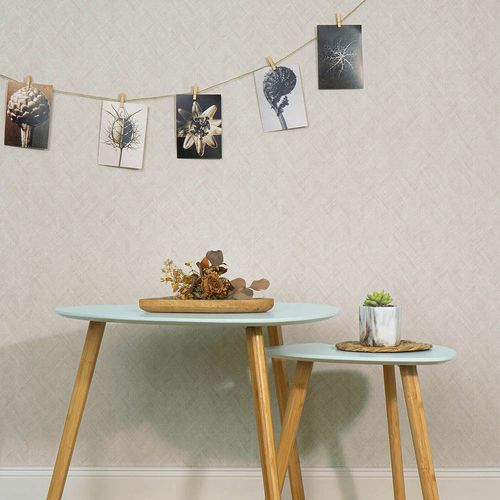Vliestapete Grafik Uni Fischgrät Beige Grau 10589-38 Raum