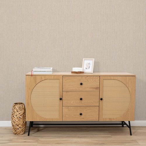 Vliestapete Textiloptik Uni Beige Grau Glitzer 10590-02 Raum
