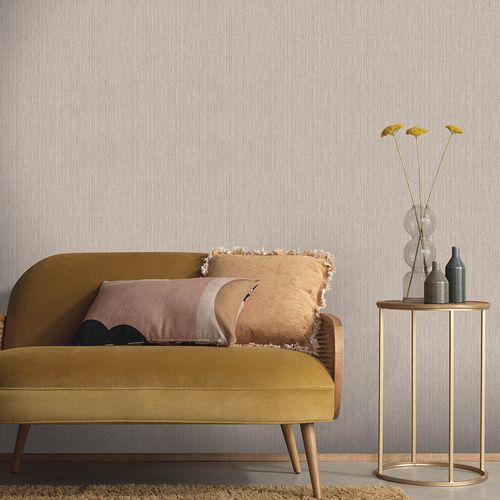 Vliestapete Textiloptik Uni Braun Beige Glitzer 10590-32 Raum
