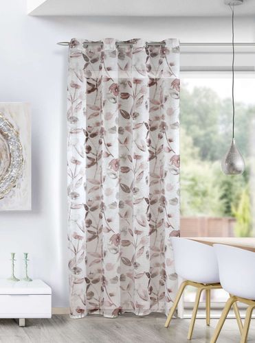 Homing Ösenschal Asra taupe floral Halbtransparent 8295-07