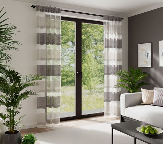 Homing Schlaufenvorhang Kamar grau Streifen 6712-05