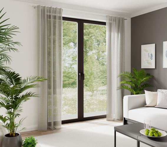 Homing Schlaufenvorhang Neta beige-silber Gelocht 5679-04